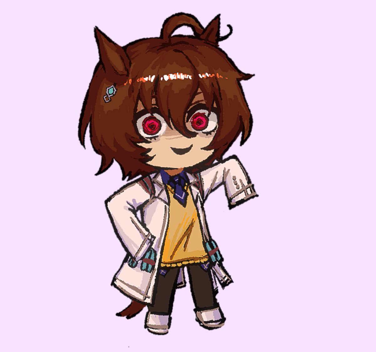 highlighterjuic's tweet image. chibi tachyon drawling