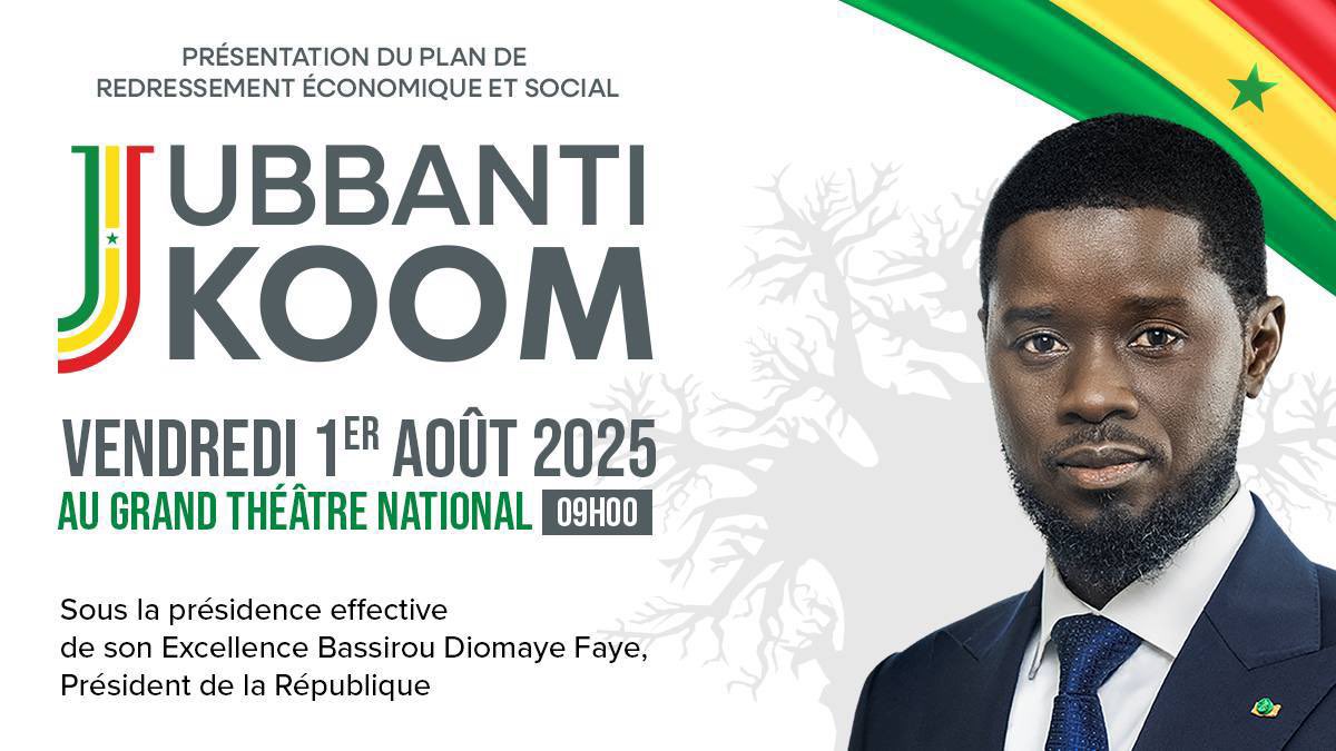 PR_Senegal's tweet image. Le Premier Ministre @SonkoOfficiel présentera, ce vendredi 1er août, le Plan de redressement économique et social.
Un moment décisif pour engager le Sénégal sur la voie du progrès et de la justice sociale.🇸🇳
#JubbantiKoom