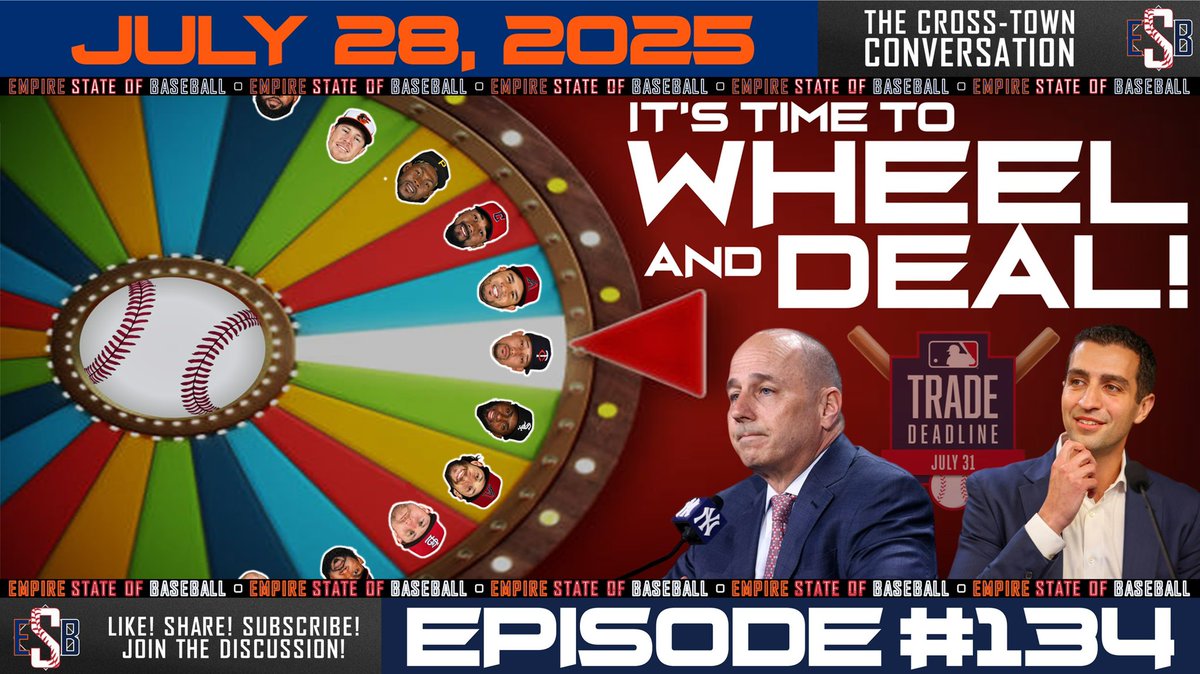 🚨⚾️🚨EPISODE #134🚨⚾️🚨

LIVE at 8:00 PM EST on Instagram, X (<a href="/ESBPodcast/">Empire State of Baseball</a>), and YouTube.

youtube.com/live/yJT5PodDd…

LIKE! SHARE! SUBSCRIBE!
JOIN THE DISCUSSION!

#LGM  #RepBX