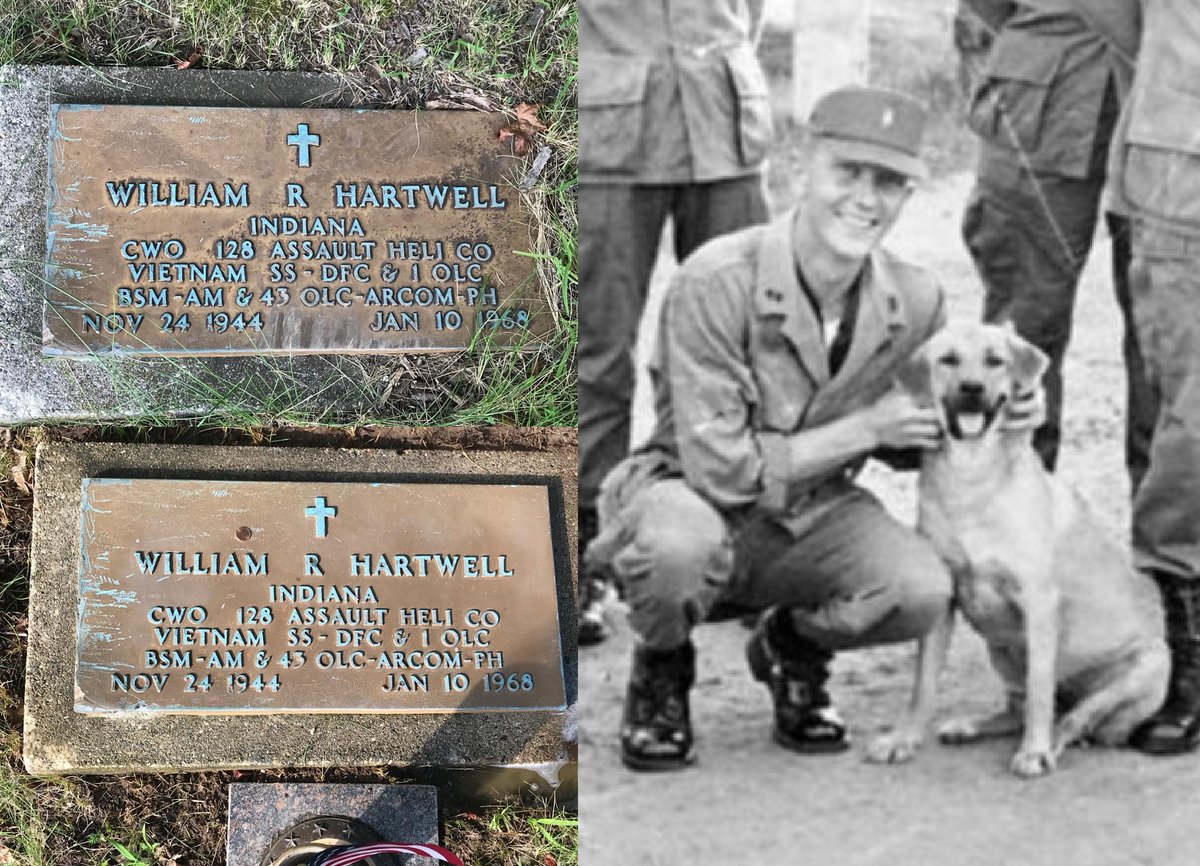CWO William Raymond Hartwell, from Indianapolis, was killed in Vietnam on Jan 10, 1968.

He is buried at Oaklawn Cemetery in Fishers, IN. GPS location (39.932344, -86.061194)

Marker cleaned July 28, 2025. 

RIP William, thanks for your sacrifice. 🇺🇸