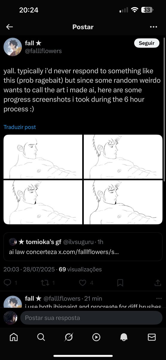 getosred's tweet photo. @falllflowers I would like to say that there was a misunderstanding, I referred to "ai yes certainly" as here in Brazil it is an expression for example like "omg yes" it was not something like accusing your art of something created by artificial intelligence, sorry for having https://t.co/GLE4grkGVd