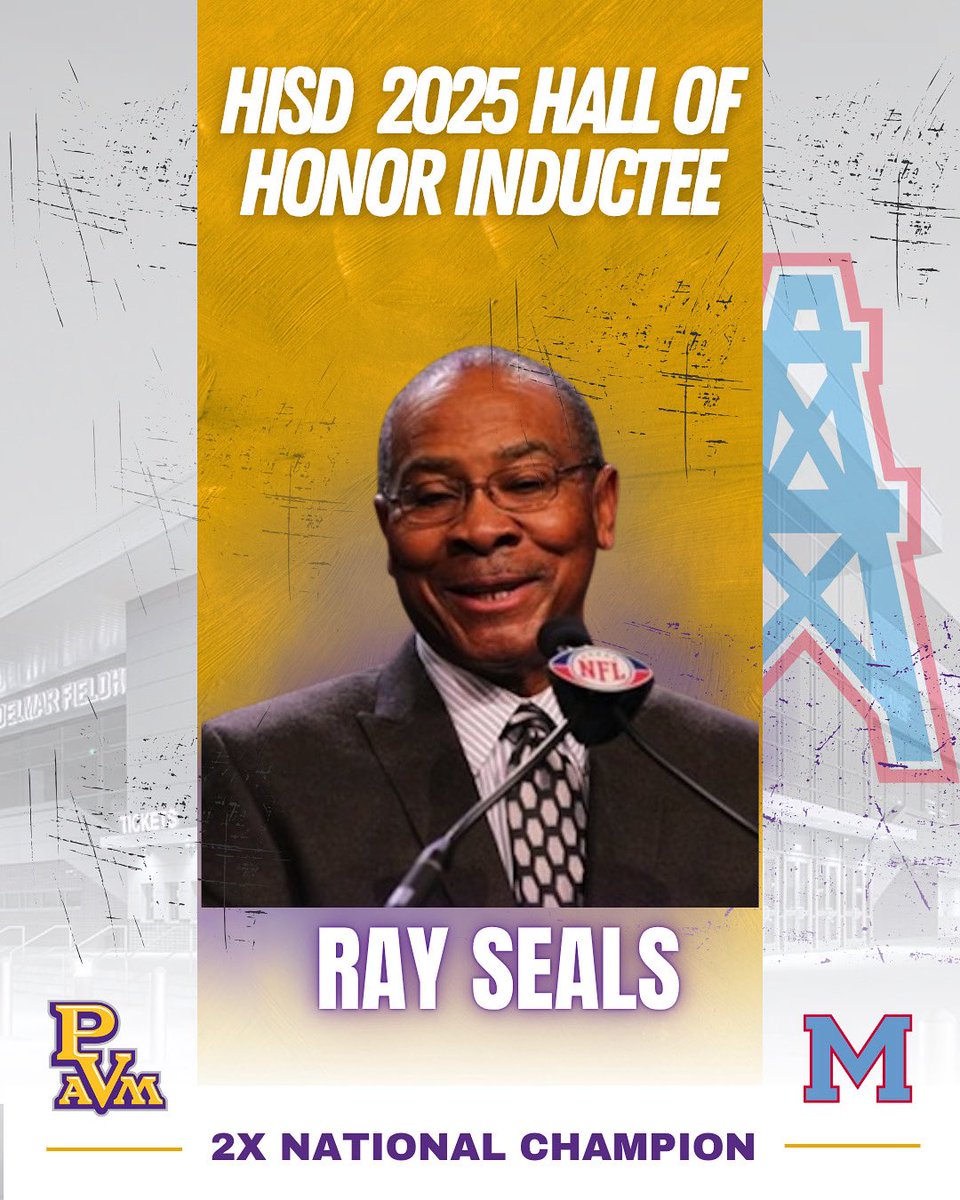 A true legend is getting his flowers. 🌟

Coach Ray Seals is headed to the HISD Hall of Honor on August 9, 2025! A PVAMU Football &amp; Track standout. SWAC Hall of Famer. PVAMU Hall of Famer. A legacy that shaped generations. 🐾🏈🏃🏾‍♂️

#CoachSeals #PVAMU #HISDHallOfHonor #SWACLegend