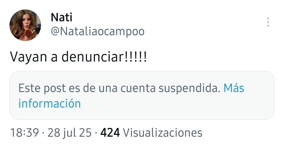 Nataliaocampoo's tweet image. Se la suspendieron 💪🏻💪🏻💪🏻
