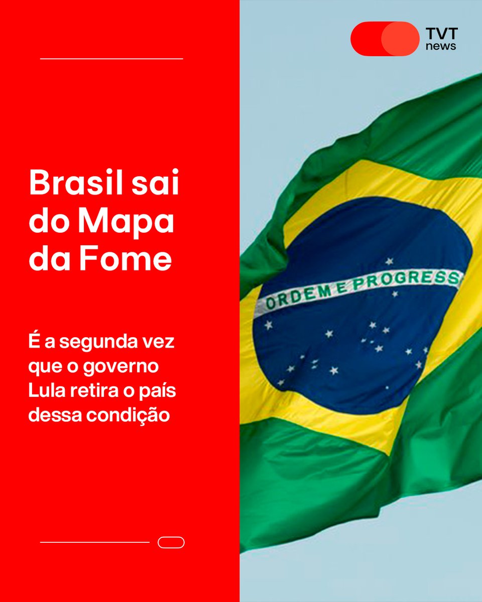 CantiiSandra's tweet image. Brasil nรฃo estรก mais no Mapa da Fome.
O anรบncio foi feito pela Organizaรงรฃo das Naรงรตes Unidas para a Alimentaรงรฃo e a Agricultura (FAO/ONU) nesta segunda-feira (28.07) em Adis Abeba, Etiรณpia.
Brasil sem fome