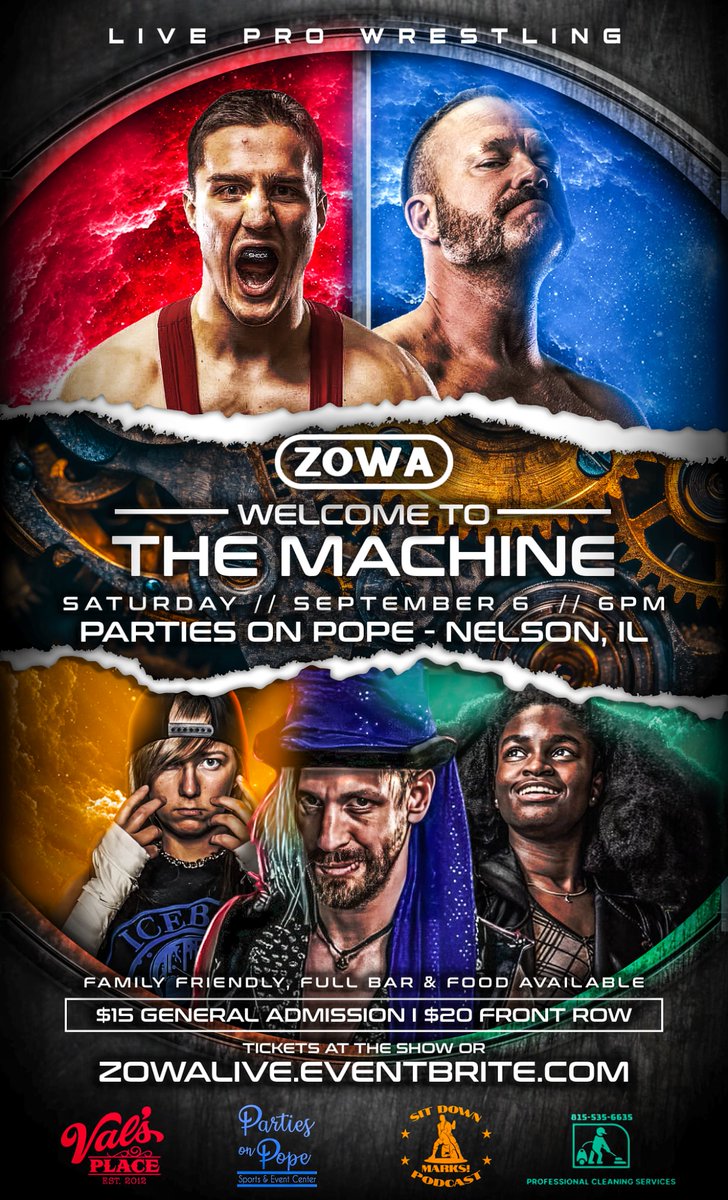 September 6 in Nelson, IL
Welcome to the Machine 
ft: <a href="/HunterHold22/">Hunter Holdcraft</a> vs Christian Rose for the ZOWA Live Championship 
Tickets on sale now: zowalive.eventbrite.com