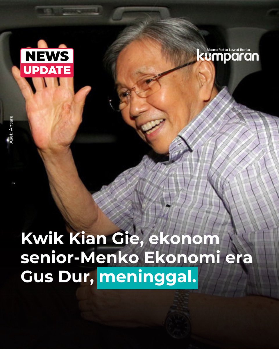 Indonesia kehilangan salah satu tokoh ekonomi terbaiknya. Ekonom senior Kwik Kian Gie meninggal dunia. Kabar duka ini disampaikan oleh Sandiaga Uno lewat akun X resminya, Senin (28/7) malam. “Selamat jalan, Pak Kwik. Ekonom, pendidik, nasionalis sejati,” tulisnya.

Kwik dikenal