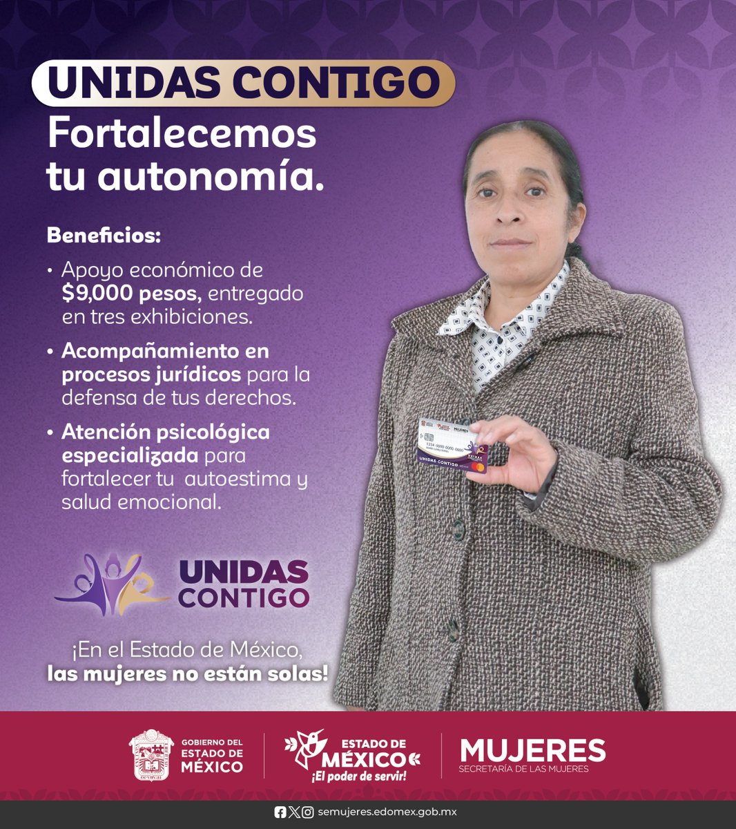 ComSocEdomex's tweet image. El @Edomex, a través de @SeMujeresEdomex, publica la convocatoria #UNIDASContigo: un apoyo económico para mujeres que enfrentan violencia.
Para mayor información visita: semujeres.edomex.gob.mx
#ElPoderDeServir