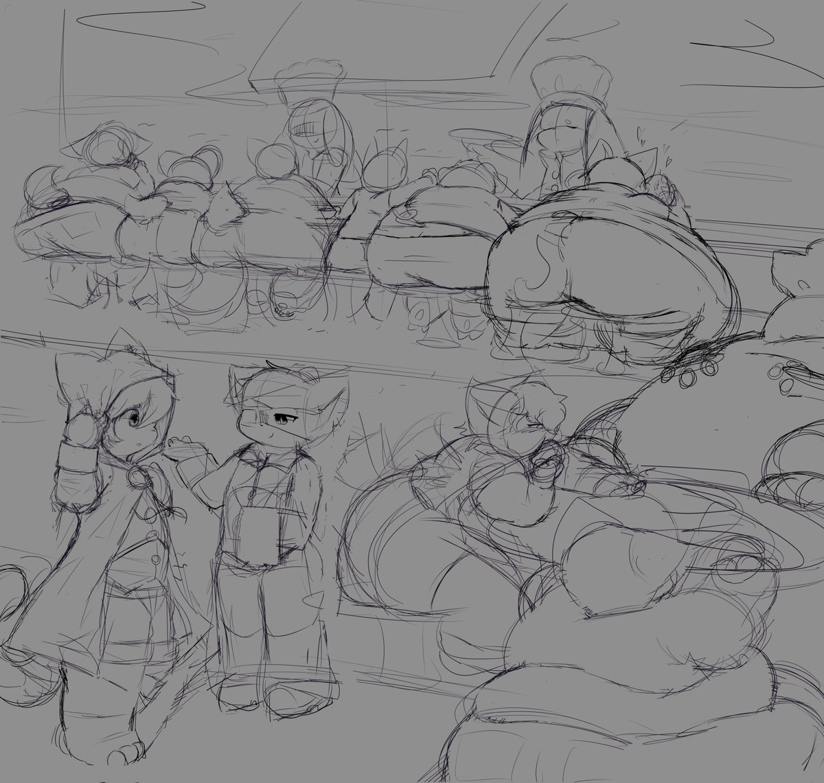 "u-um,,"
"Don't worry, dear guest. It's a little busy, but that's because our food is really the best in the business, thanks to my master~ Please, follow me to your seat, the first meal is free.. &lt;3"

Cat Prince visits the mysterious restaurant for the first time..!