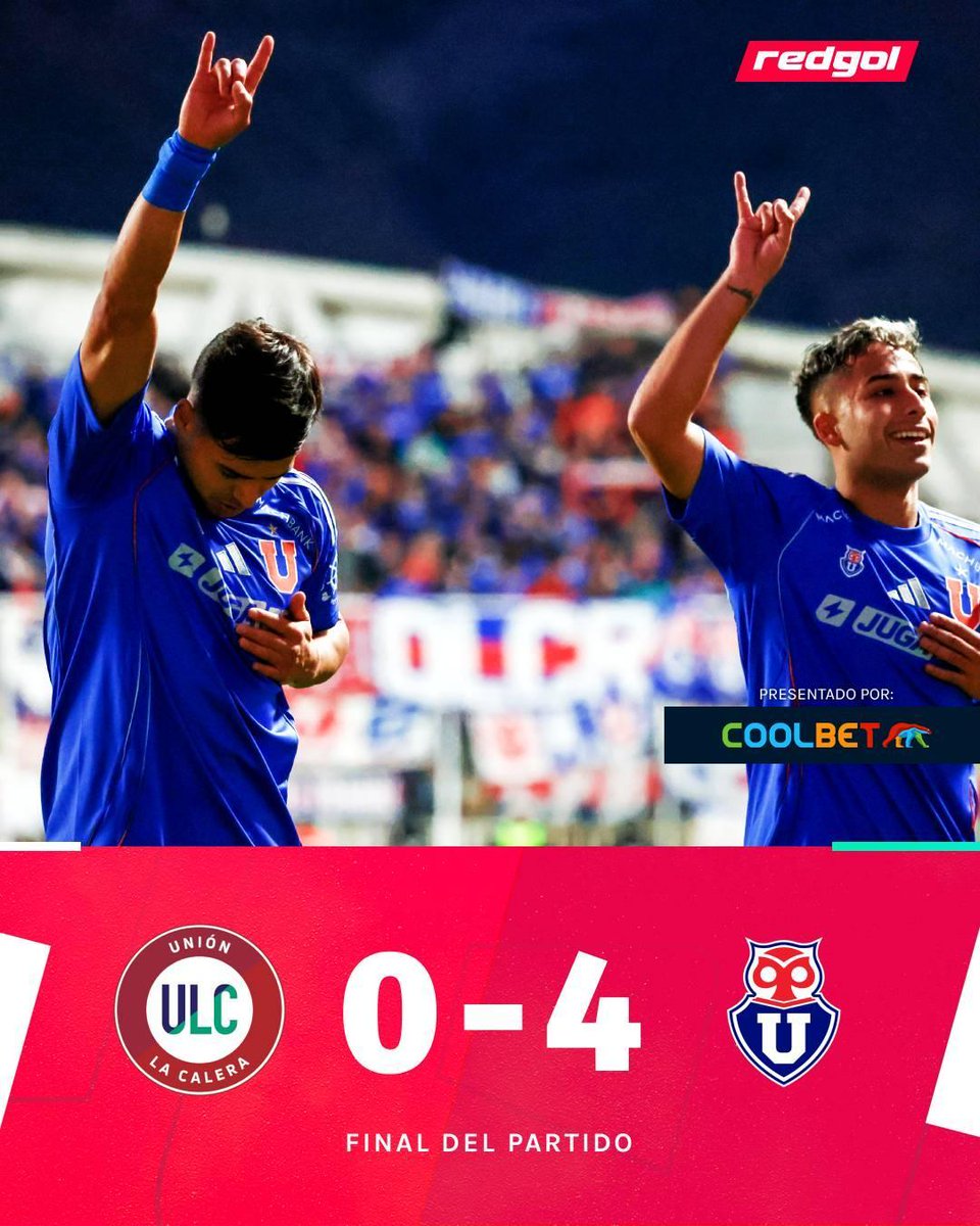 ¡A LA CAZA DEL LÍDER! 😱🏆 By coolbetchile 

🔥Universidad de Chile goleó como visitante 4-0 a Unión La Calera  y quedó a tres puntos del exclusivo líder del torneo que es Coquimbo Unido. Anotaron Assadi, Hormazábal, Contreras y Altamirano.