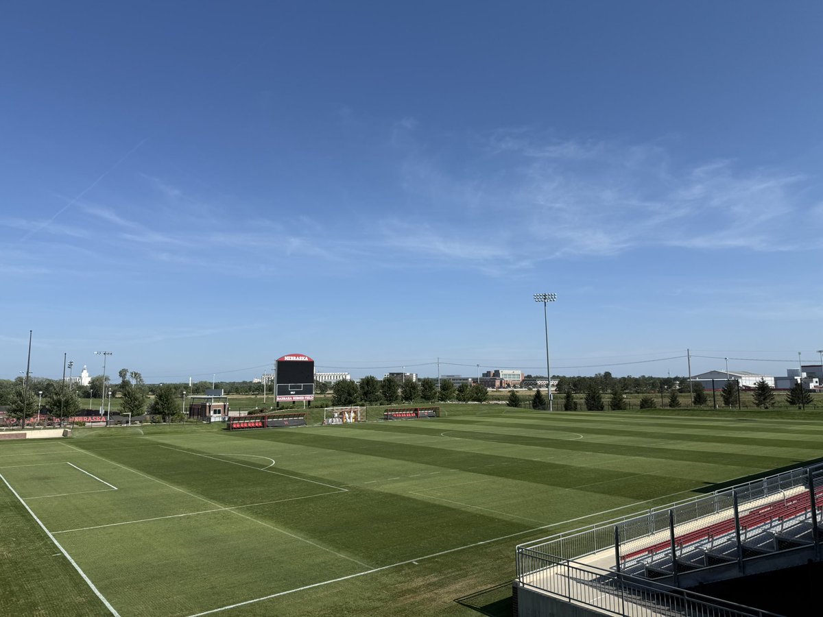 Able to get one more topdressing down before <a href="/HuskerSoccer/">Nebraska Soccer</a> season starts tomorrow. Field is recovered and ready to go. Can’t thank <a href="/dinslage_riley/">Riley Dinslage</a> and <a href="/EastonPetsche/">Easton Petsche</a> enough for all the hard work this offseason to help get the field dialed!