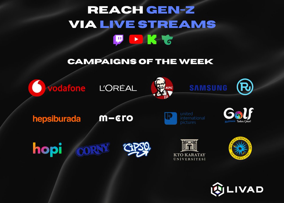 ☀️ Summer months aren’t slowing things down.

Brands are tapping into Gen-Z attention via live streams — here are some of the campaigns running on <a href="/livadstream/">LIVAD</a> this week 👇