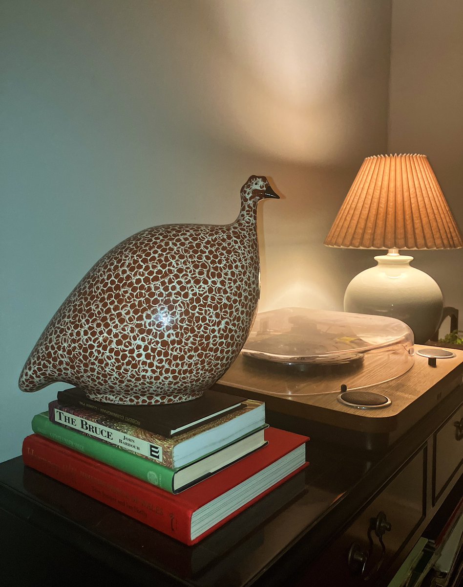 aIIegoricaI's tweet image. I have acquired a large decorative handmade earthenware guinea fowl