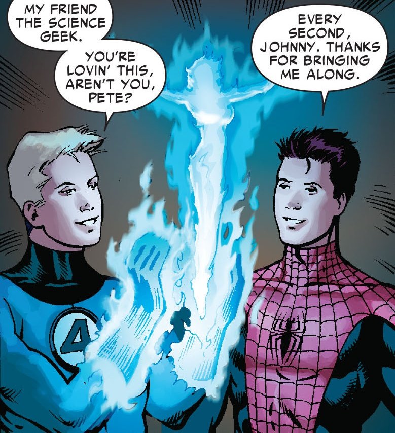 onlyspideytorch's tweet image. "you're lovin' this, aren't you, pete?"
"every second, johnny. thanks for bringing me along."