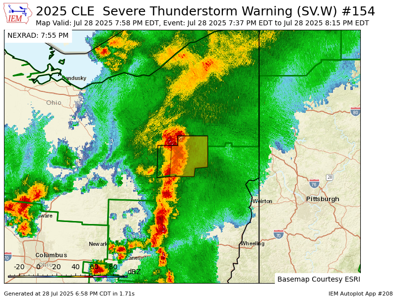 iembot_cle's tweet image. CLE continues Severe Thunderstorm Warning [wind: 60 MPH (RADAR INDICATED), hail: &amp;lt;.75 IN (RADAR INDICATED)] for Stark [OH] till 8:15 PM EDT mesonet.agron.iastate.edu/vtec/f/2025-O-…