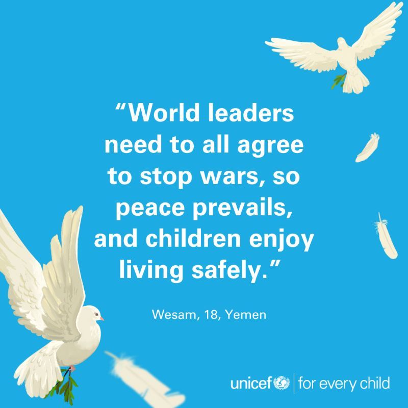 ENOUGH. NO MORE.

Crisis after crisis is robbing children around the world of their lives and their futures.

Children need peace. NOW.

Join <a href="/UNICEF/">UNICEF</a> to call for peace #ForEveryChild. 

buff.ly/3ROagfY  👦👧🏾🧒🏻👧🏽 👧👧🏻👧🏼👧🏽👧🏾👧🏻