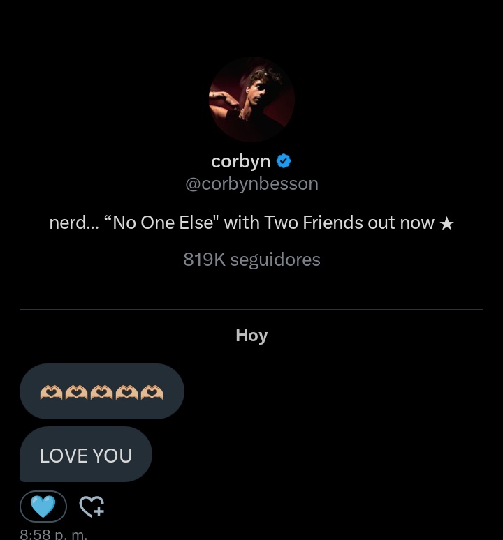 HE LOVES ME!!!! 
I LOVE YOU SO MUCH MORE <a href="/corbynbesson/">corbyn</a> 🥲🥲❤️‍🩹❤️‍🩹