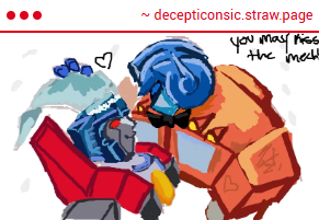 decepticonSIC's tweet image. 1. YOUR ART IS IMPRESSIVE
2. I WILL NOT KISS HIM (HIS MASK IS STILL ON)
3. I SHOULD BE WEARING THE BOW TIE NOT HIM