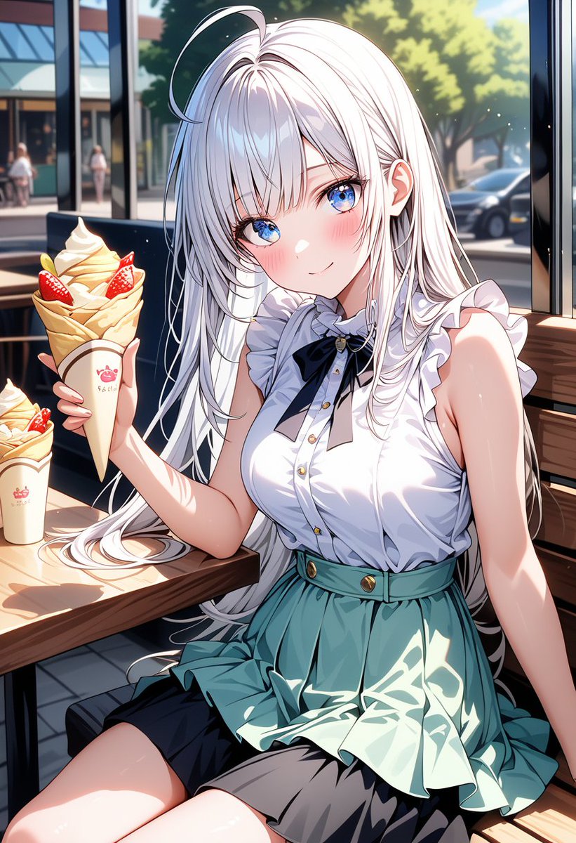 shirako1218AI's tweet image. 今日はクレープの日なんだって︎💕
 #うちの子  #サーシャ
 #DaysAI  #AIイラスト