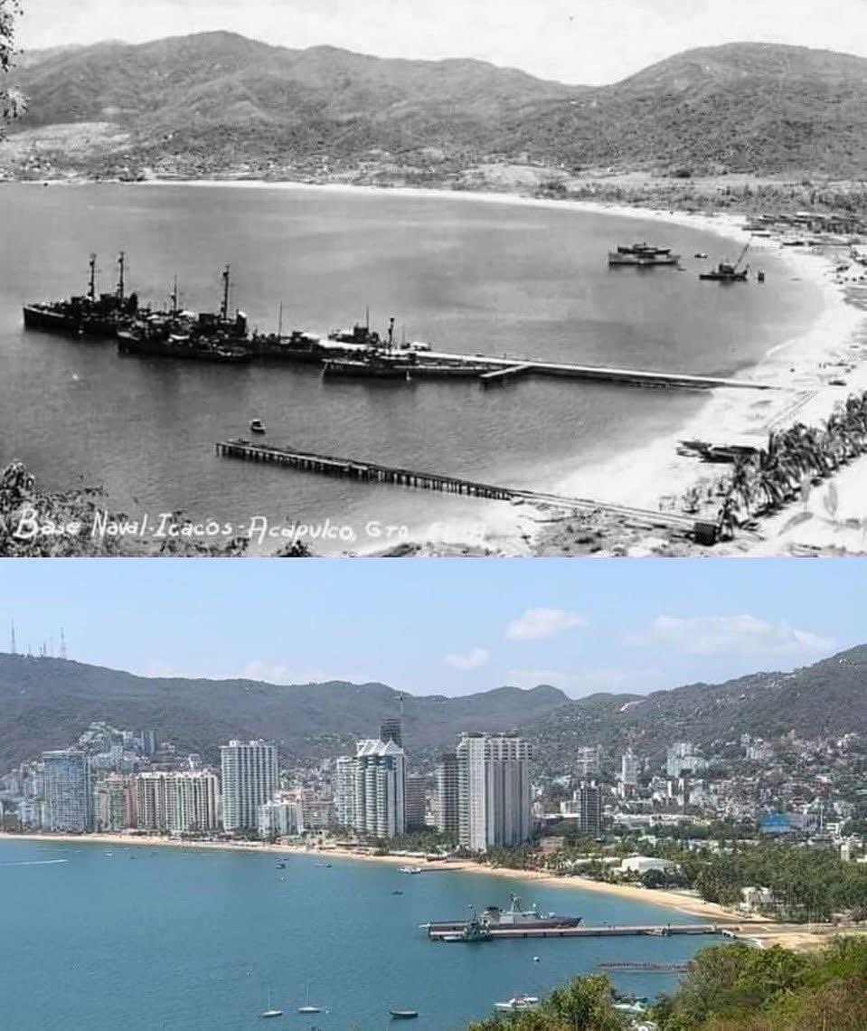 La Base Naval ⚓️ de #Acapulco por los años 50’s 📸 #fyp #verano #Guerrero.