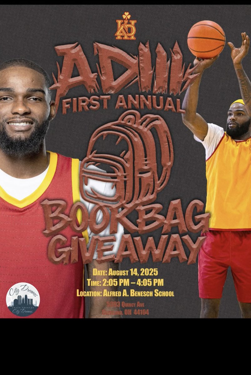 I will be helping my brother pass out book bags come get a free bag !