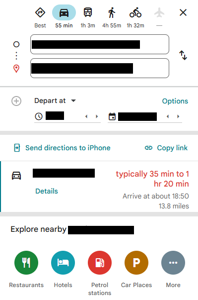 That "P" apparently doesnt stand for car park. It's for places to buy or repair cars. Why that was deemed more important I have no idea, youd think that someone looking for directions to a place they're unfamiliar with travelling by car might be likley to want somewhere to put it