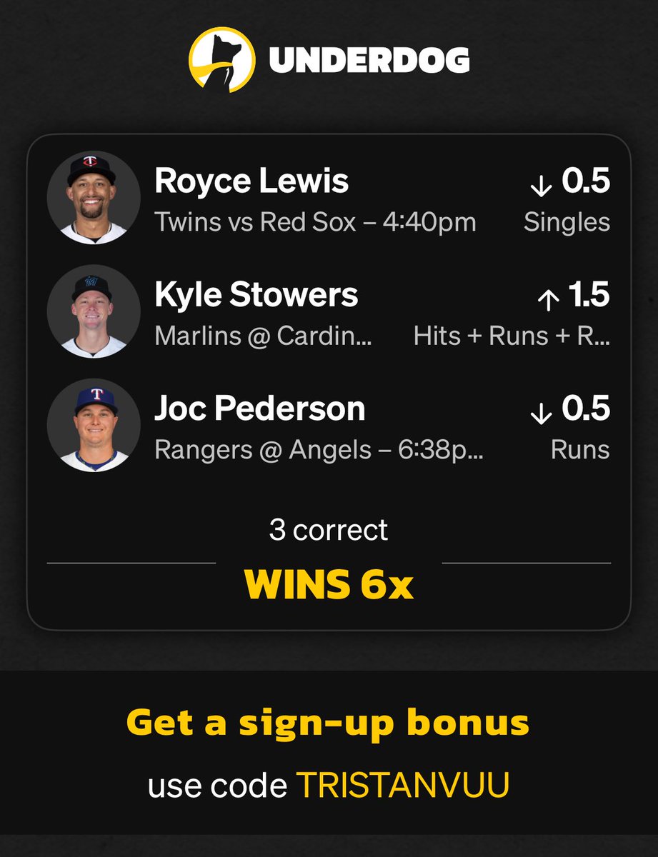 ParmDFS's tweet image. Here’s what i’m running on Underdog 👇
play.underdogfantasy.com/es-oj4Vlg16ZL