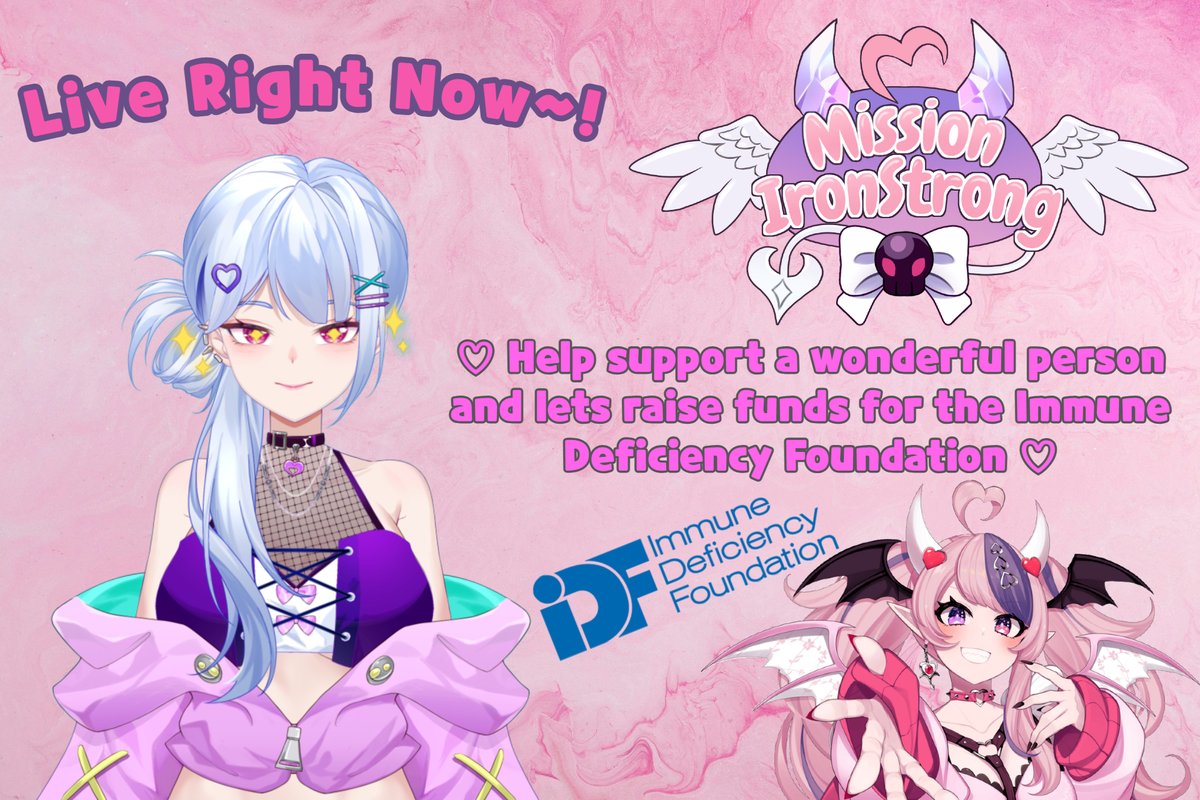 I may be super late to the party, but ya girl isn't missing out in participating #missionIRONSTRONG ~!

We will be live for the next 8+ hours. Raising money and awareness for everything that's been going on in the vtuber community recently.

#Ironheart #missionIronMouse