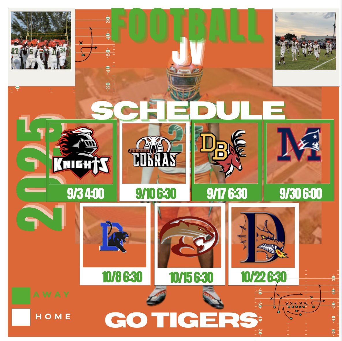CoachT1920's tweet image. 2025 Jv football schedule