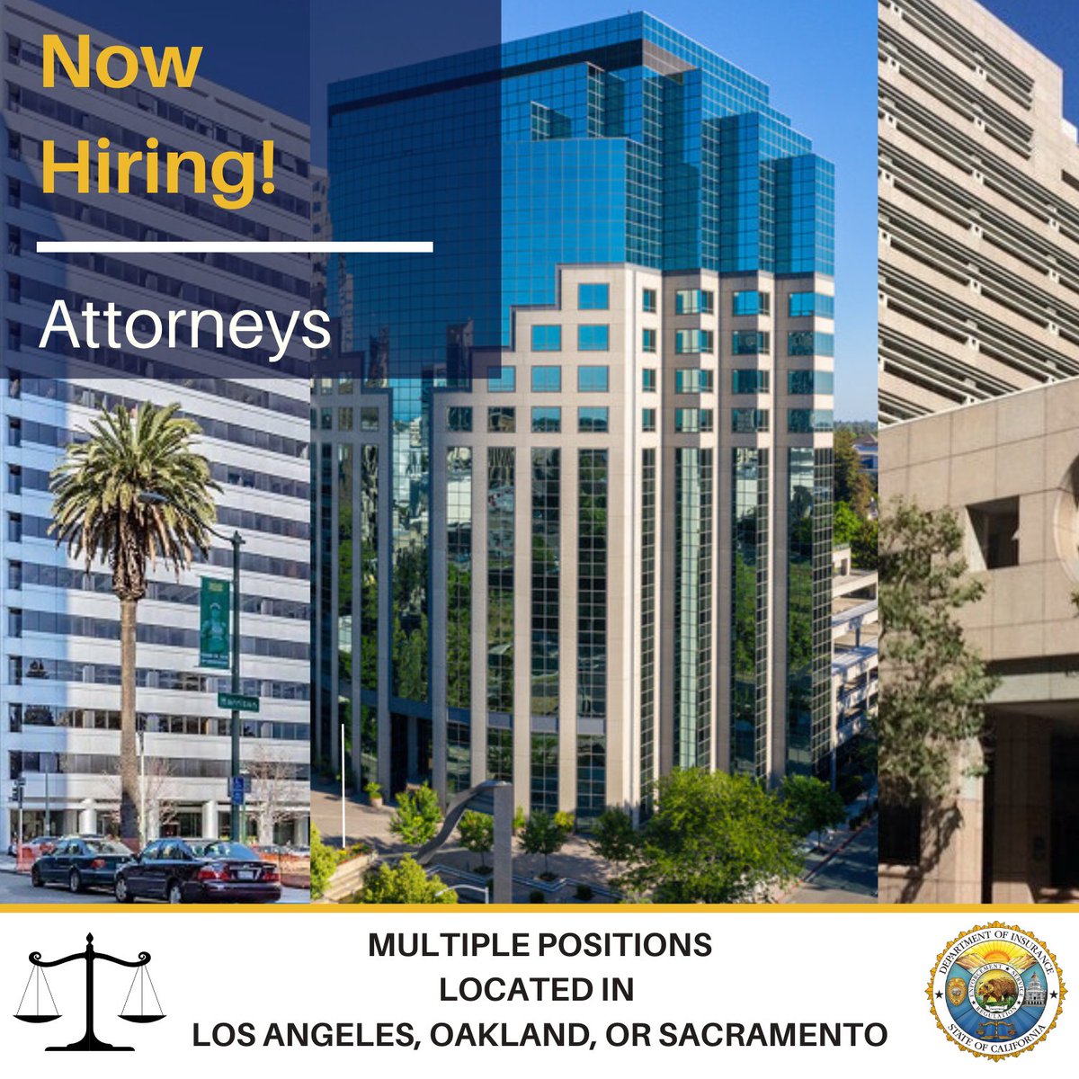 CDInews's tweet image. CDI is seeking dedicated attorneys to ensure compliance with the California Insurance Code and support key legislative and regulatory work.
Follow the link to learn more: calcareers.ca.gov/CalHRPublic/Se…