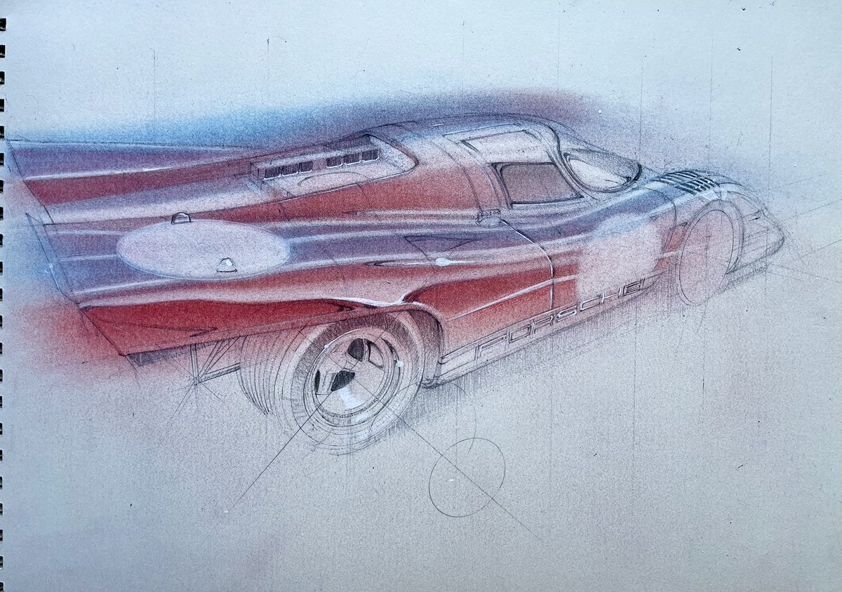 #arttherapy 
The 1970 Le Mans winning Porsche 917. 
Can you believe that this is the first Porsche in the #arttherapy sketchbooks. I have nothing against Porsches, I think I have just spent too much time around Astons and Alfas. 
#arttherapy 
#porsche
#mentalhealthrecovery