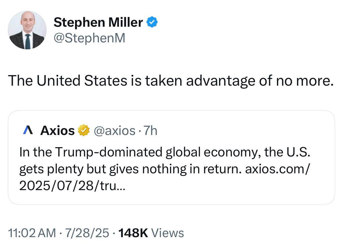 comrade_eg's tweet image. Miller claims today that we are “taken advantage of no more”.
Does that include Ukraine and the billions of tax payer dollars spent on its proxy war with Russia?
#Geopolitics
