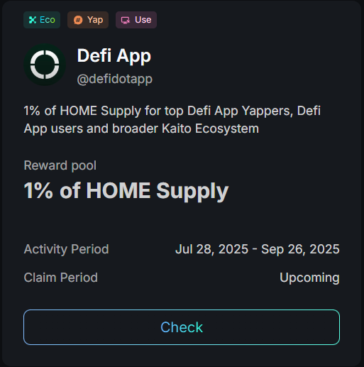 HawaYoha's tweet photo. 🔥 Just made it HOME 🏆

@KaitoAI  just crowned the new $Home Reward Champion and guess who’s leading the charge? 
The DeFi App is cooking! 🍳💸
Yap about it non-stop and watch your score climb while learning more about DeFi than ever before. 
If you're not yappin' about @defiapp , you're seriously missing out on rewards, alpha, and connections.

Kaito ain’t just a leaderboard t's a warzone of insight, and right now, #DeFiApp is the alpha battleground.

Let’s GO.
🧠 Share your thoughts
💬 Join the discussion
📈 Earn your spot

👇
Tag a degen who needs to start yappin' about DeFi App today.
#Kaito #DeFi #Web3Rewards #CryptoContent #YapToEarn
🧠+📢 = 🏅