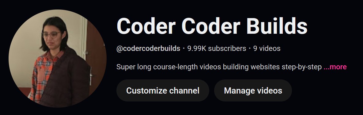 thecodercoder's tweet image. my second channel is allllmost at 10,000 subs!