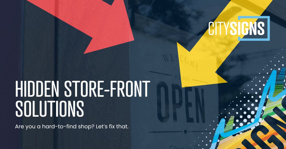 Are you a hard-to-find shop? Let’s fix that.

Use signage creatively to get noticed.

We’ve got signage solutions to guide foot traffic your way (whilst staying compliant). Contact us today > info@citysigns.co.uk

#HiddenShopHelp #OutdoorSignage #CitySigns #WorcestershireHour