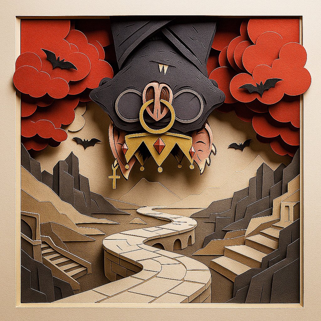 Even upside down…the crown stays on 👑🦇
This layered papercraft brings the MoonBat spirit to life…..bold, mysterious, and still hanging strong! #MoonBats4Life 🩸