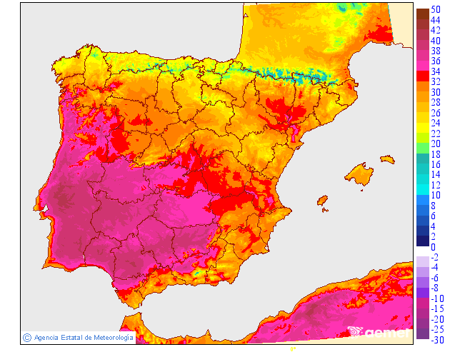 Temperaturas máximas previstas para mañana(mapa 1) y para el miércoles.
El calor intenso queda confinado a áreas del suroeste peninsular donde se rondarán los 37/39 grados
Cabe recordar, que por ejemplo en #Sevilla, la media de temperaturas máximas es de 37 grados en estas fechas