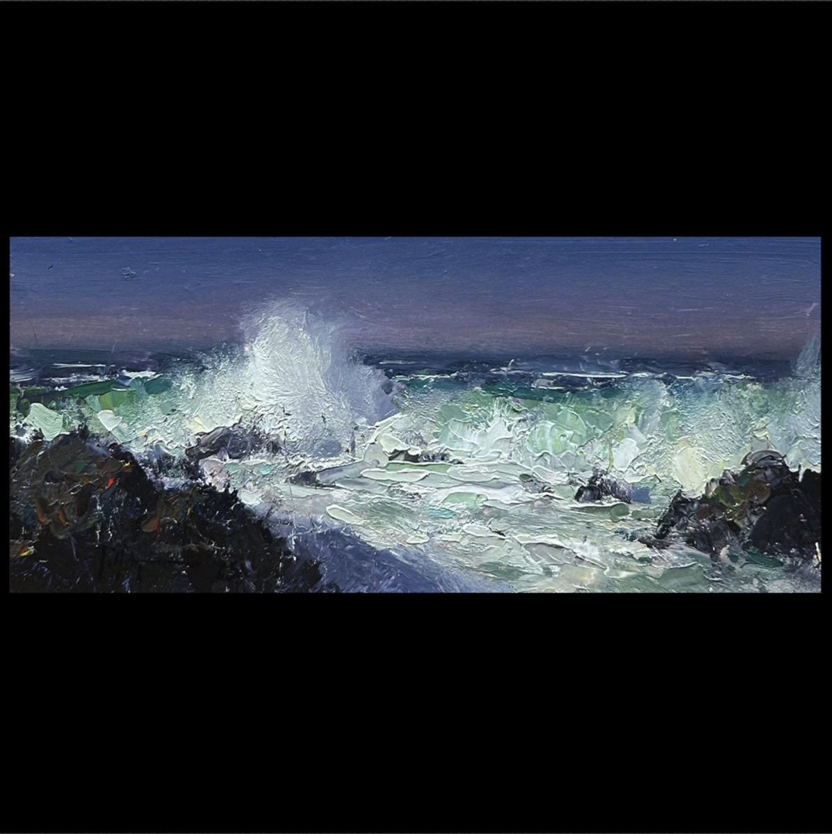 TadRetz's tweet image. "Asilomar Surf III" 3.63x8in. oil on board. Just added this to my website store. tadretz.com/shop/