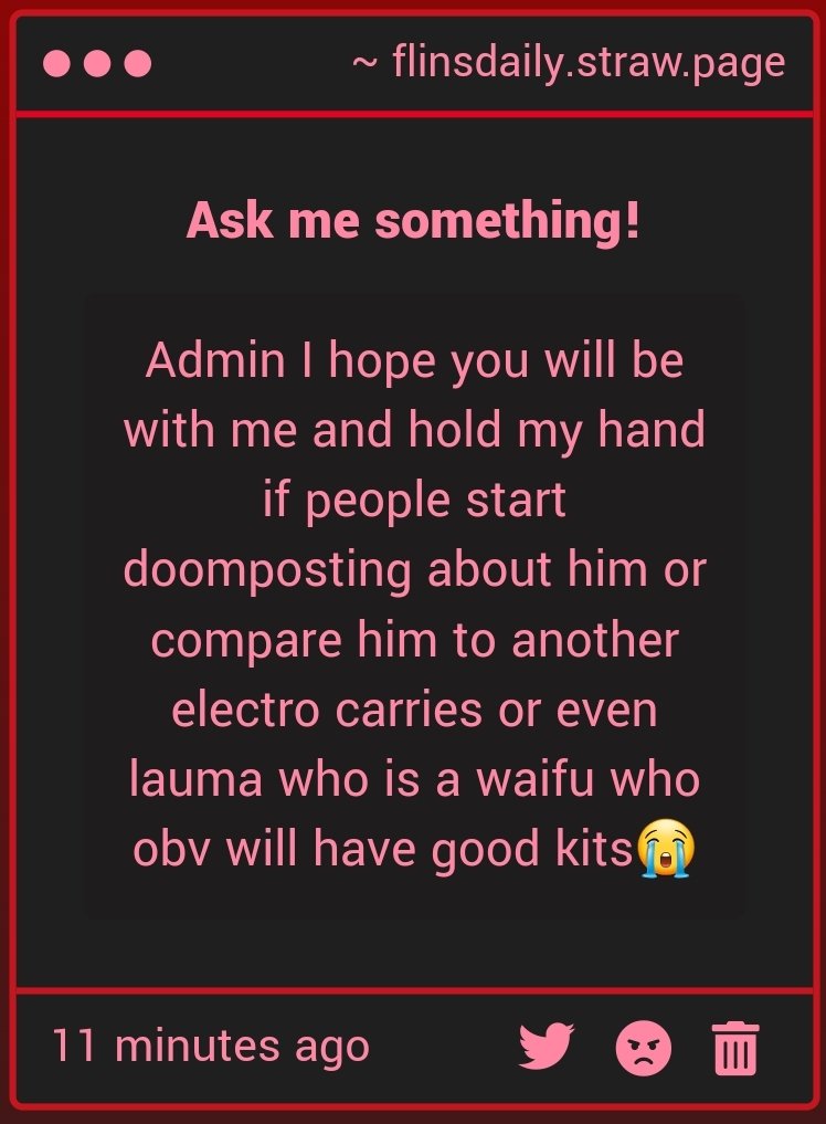Ceo_Flins's tweet image. Tbh I'll just ignore the doomposting.. like every beta we'll have this 💔
Let's try to stay positive here and talk about him and not just his flaws (if he has) 🙏
About the Lauma part, please don't harass the character if she's "better" lets be kind
💫flinsdaily.straw.page💫