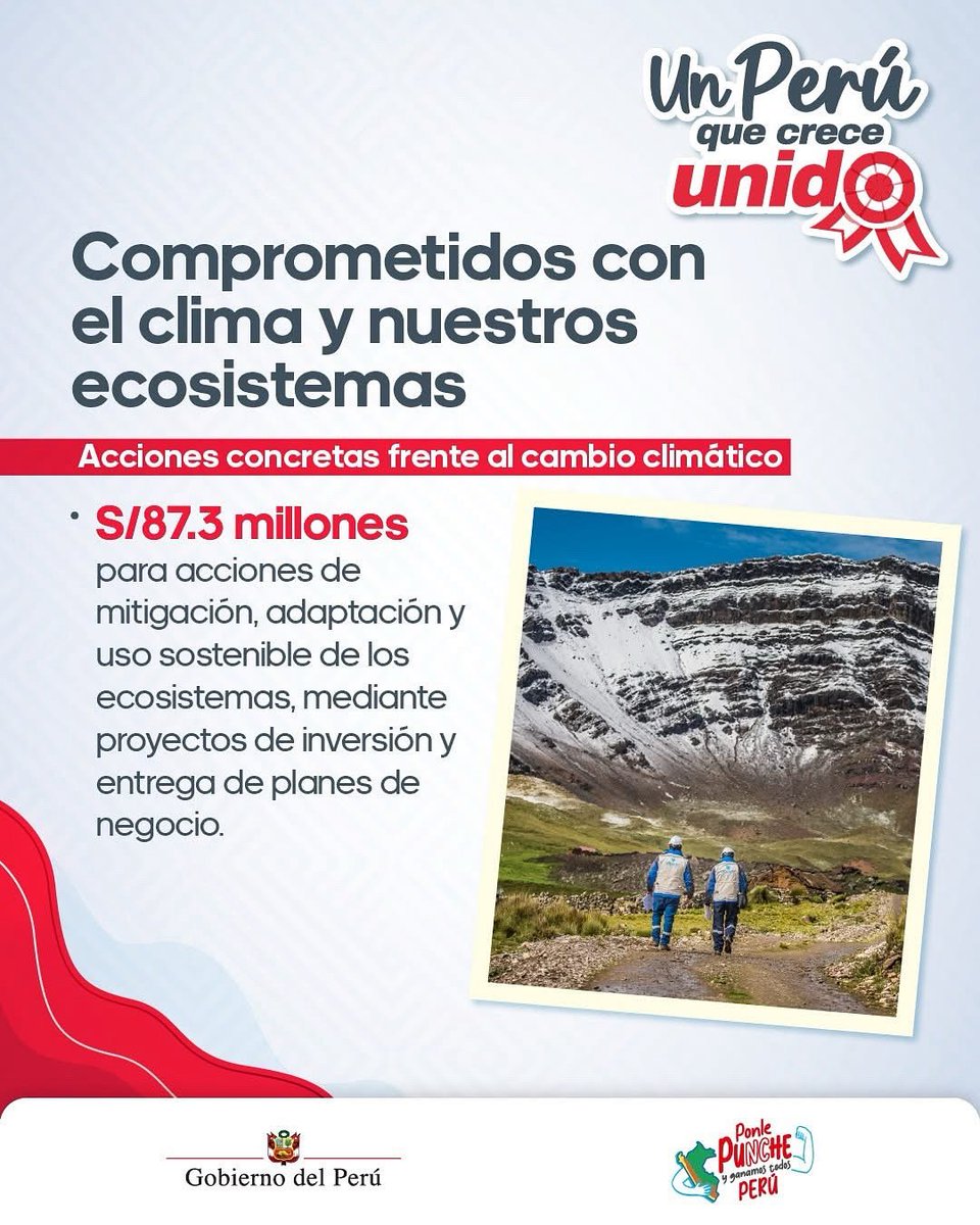 👏👏 #UnPerúQueCreceUnido 🤝 impulsa acciones reales por el clima. Invertimos en soluciones que protegen la naturaleza y fortalecen a las comunidades frente al cambio climático. 🇵🇪