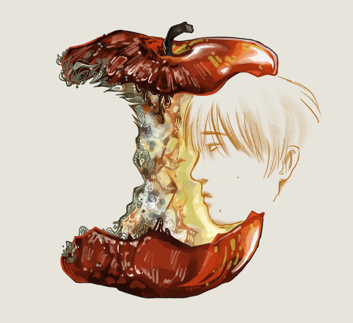 jeyuuii's tweet image. 🍎? #thesummerhikarudied #光が死んだ夏