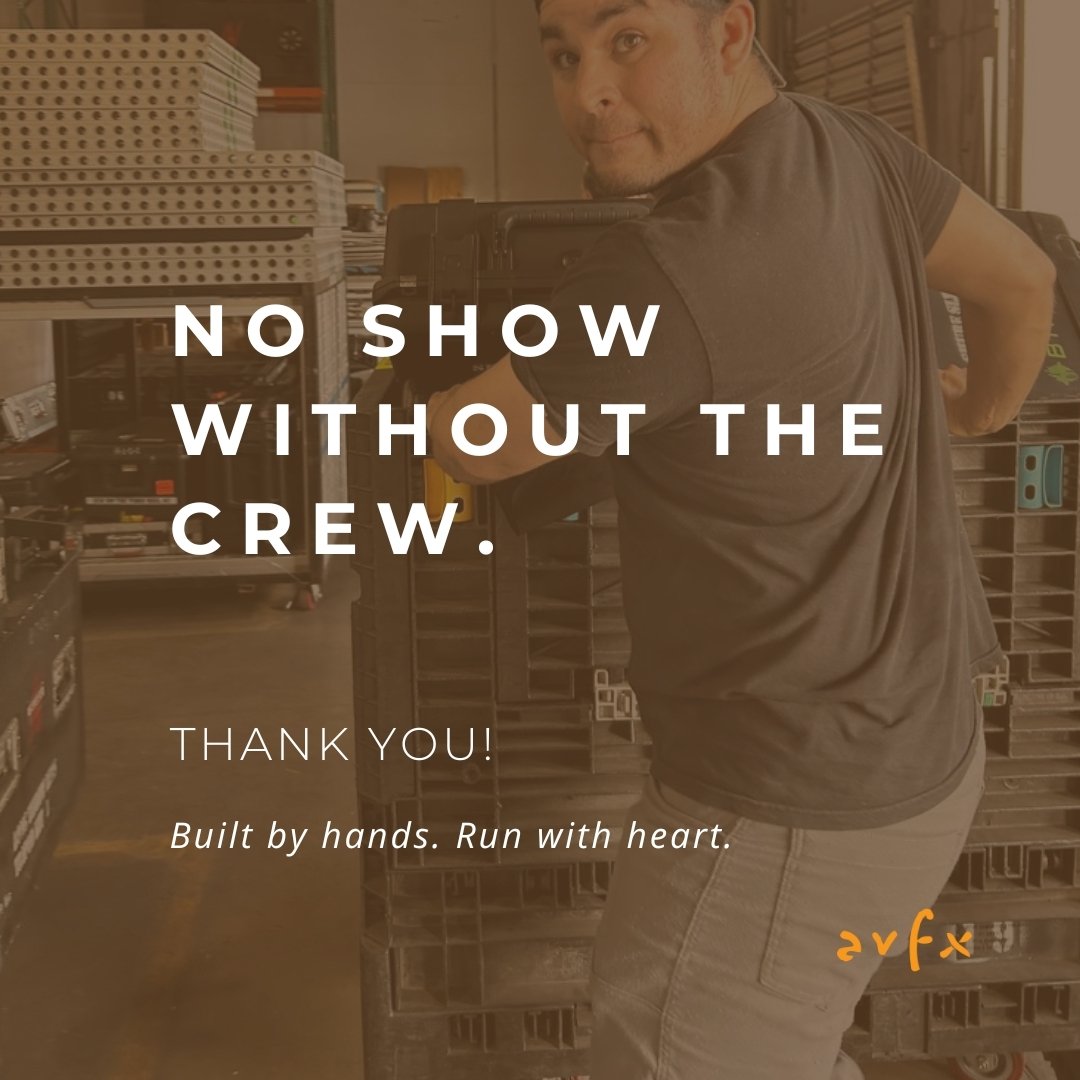 There’s no magic without the crew behind the scenes.
This AV Tech Appreciation Day, we’re shouting out the teams who push, rig, wire, lift, and light every single show.
Thank you for being the heartbeat of every production.

#AVTechAppreciationDay #AVCrew #EventProduction #AVFX