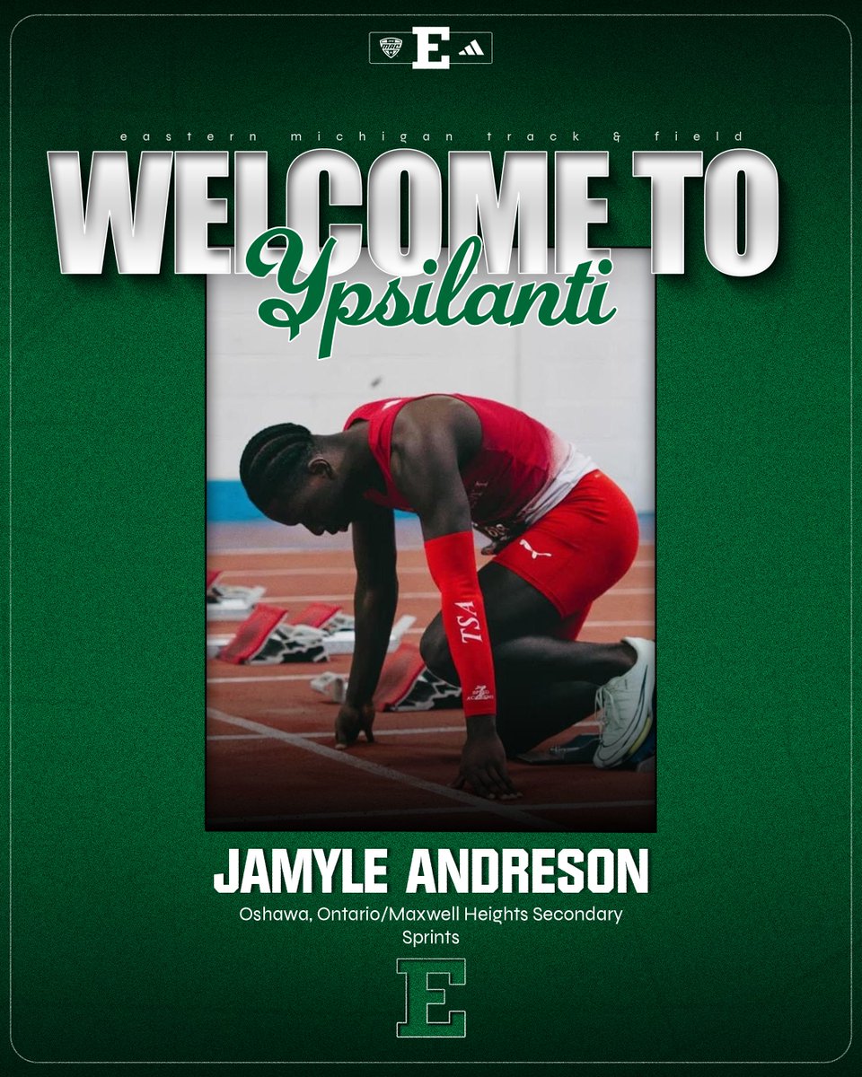 Grabbed a sprinter from the north!🏃🇨🇦

Jamyle is an Eagle!👏

#EMUEagles | #ChampionsBuiltHere🥇