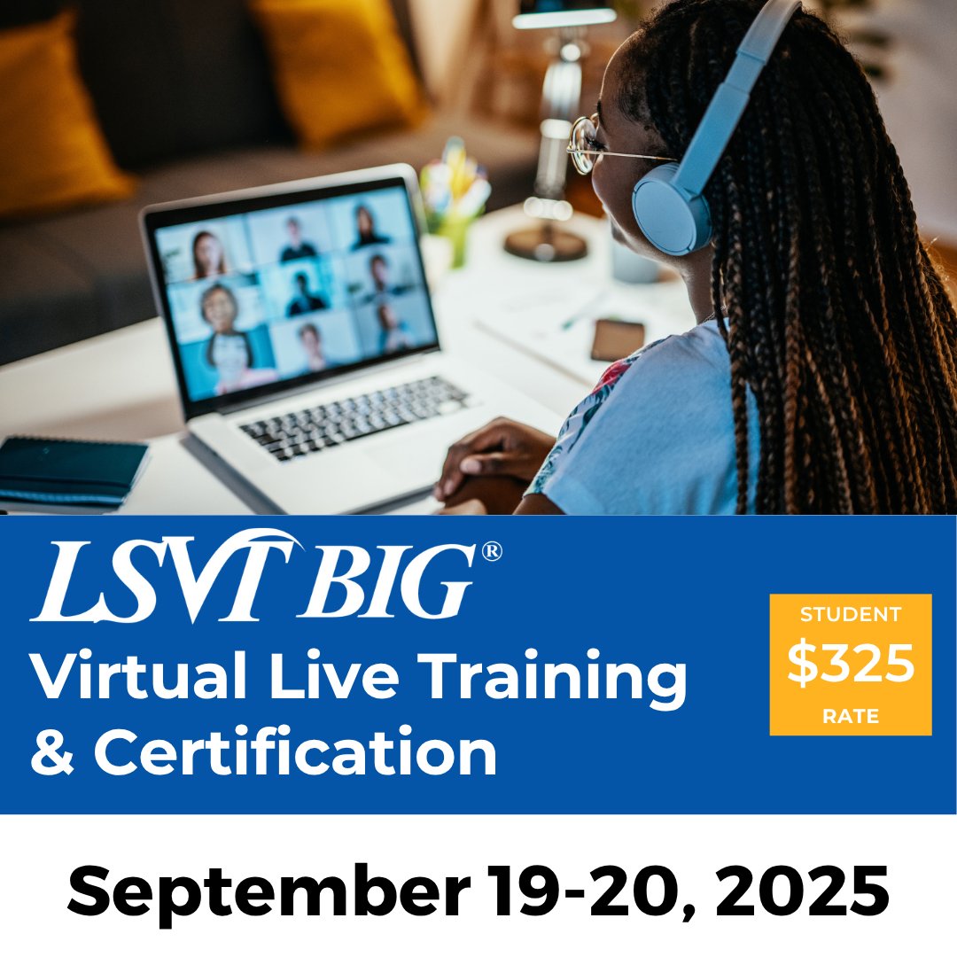 Join the LSVT BIG Virtual Live Certification on September 19-20, 2025. Gain essential skills to help individuals with Parkinson's and neurological conditions.
🔗 Register now: hubs.ly/Q03z8XNj0
#LSVTBIG #PhysicalTherapy #OccupationalTherapy #ParkinsonsAwareness