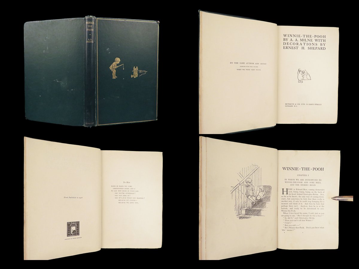 SchilbRareBooks's tweet image. A beautiful 1926 edition of the beloved children's tale, "Winnie-the-Pooh." Interested? ow.ly/ym1V50WvBbV
Want more? ow.ly/bul650WvBbS

#FirstEdition #Pooh #Childrens #Milne #RareBooks #SchilbAntiquarian #Books #Reading #History #SpecialCollections #Librarians