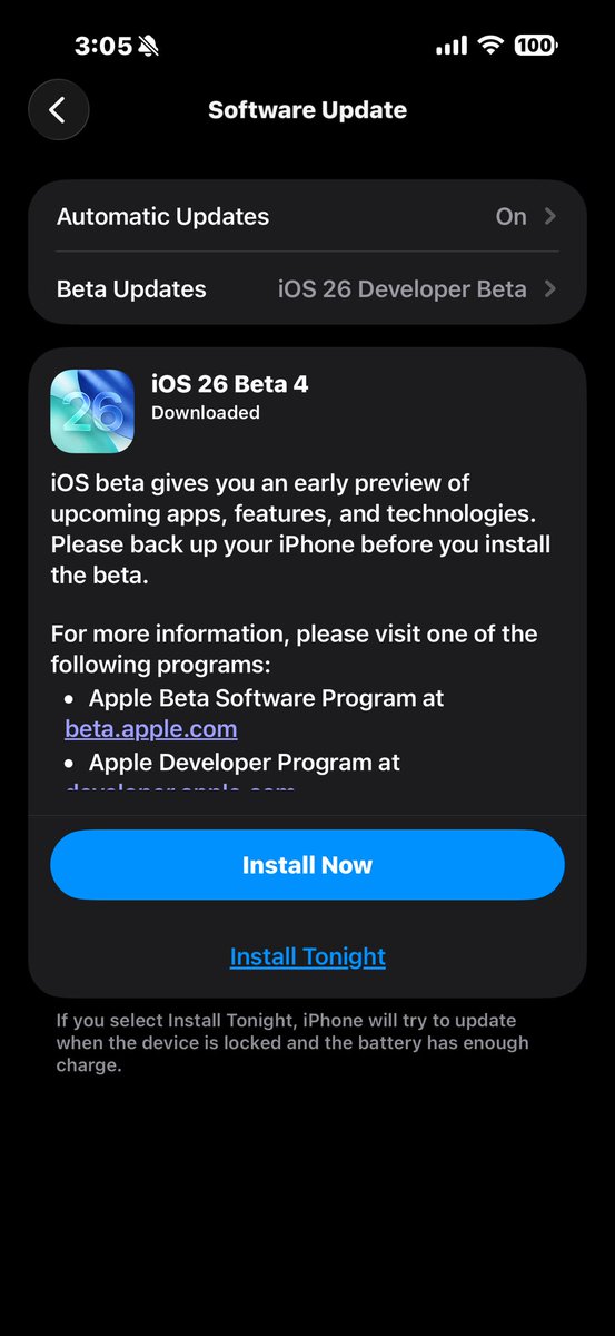 IOS 26 Beta 4  Rerelease is out.