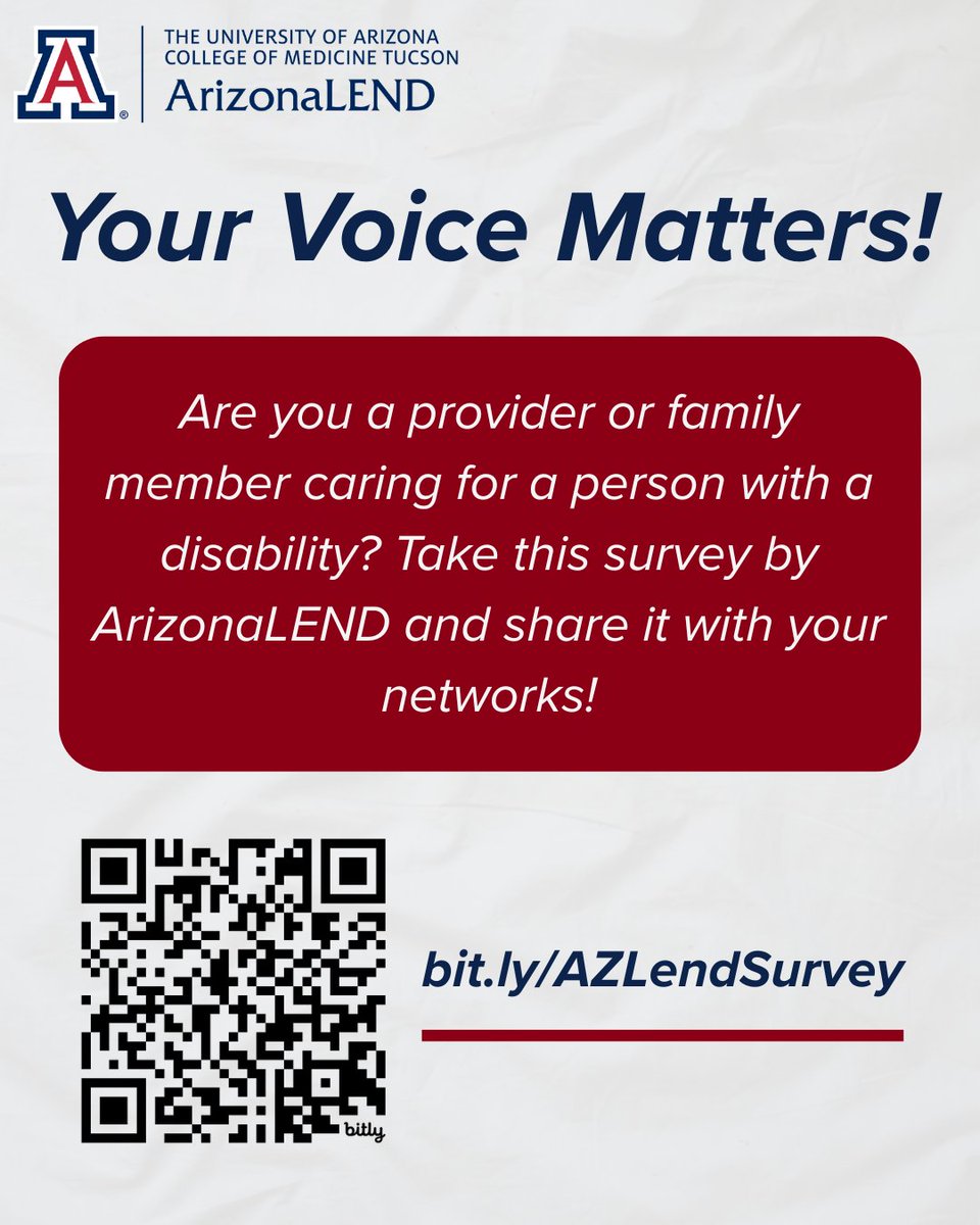ArizonaLEND is conducting a statewide Needs Assessment to better understand the experiences and needs of providers and families who care for individuals with disabilities.

✅ Available in English &amp; Spanish
🗓️ Deadline: July 31, 2025
🔗 bit.ly/AZLendSurvey