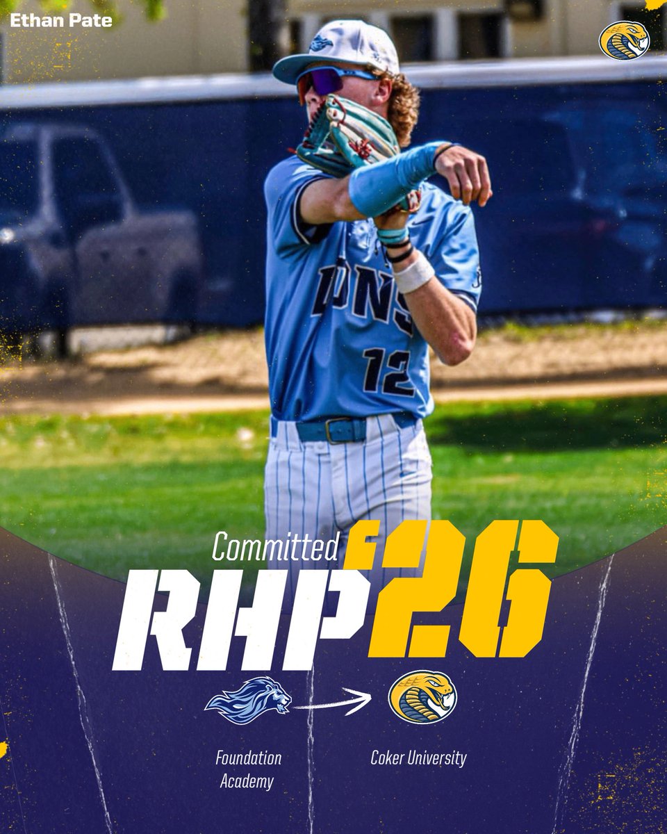 Foundation Academy Baseball (@foundation_bsb) on Twitter photo Congratulations to <a href="/EthanJPate/">Ethan Pate</a> on his commitment to Coker University to further his baseball and academic career π¦ Congratulations to <a href="/EthanJPate/">Ethan Pate</a> on his commitment to Coker University to further his baseball and academic career π¦