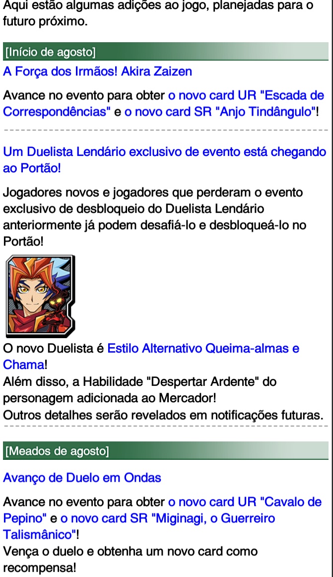 YuGiOhDlbr's tweet photo. ATENÇÃO ⚠️
Saiu a lista de eventos do mês de Agosto!! https://t.co/sw0YYBlkxd