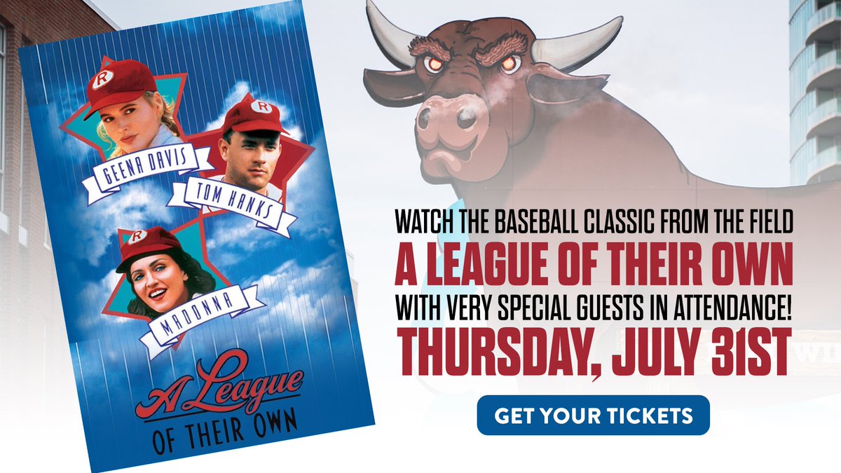 DurhamBulls's tweet image. Be here on Thursday night for a screening of ‘A League Of Their Own’ at the DBAP, complete with some very special guests!

Join us: ticketmaster.com/allamerican-wo…