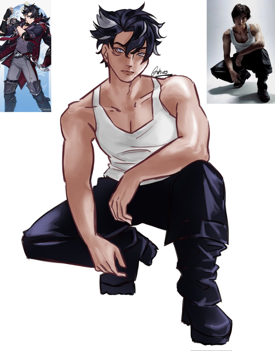Gihiro_'s tweet photo. male study with #wriothesley from #GenshinImpact 

i gotta draw more men https://t.co/VgT3UMNMyx